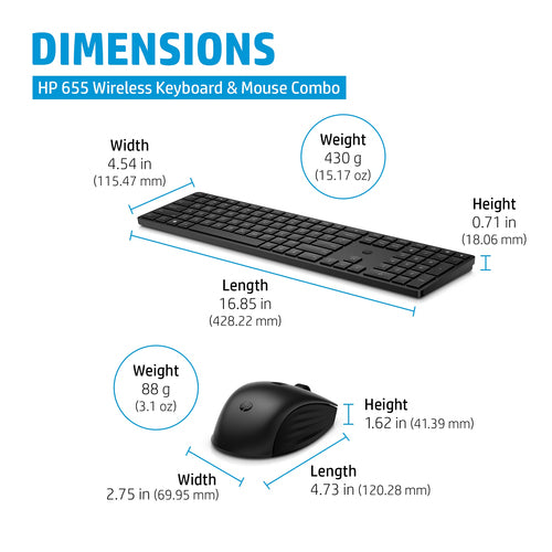 HP 655 Wireless Keyboard and Mouse Combo HP 655 Wireless Keyboard and Mouse Combo